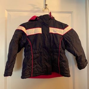 WONDERKIDS Girls Zippered Winter Jacket ~ Black, Pink, White ~ Size 2T